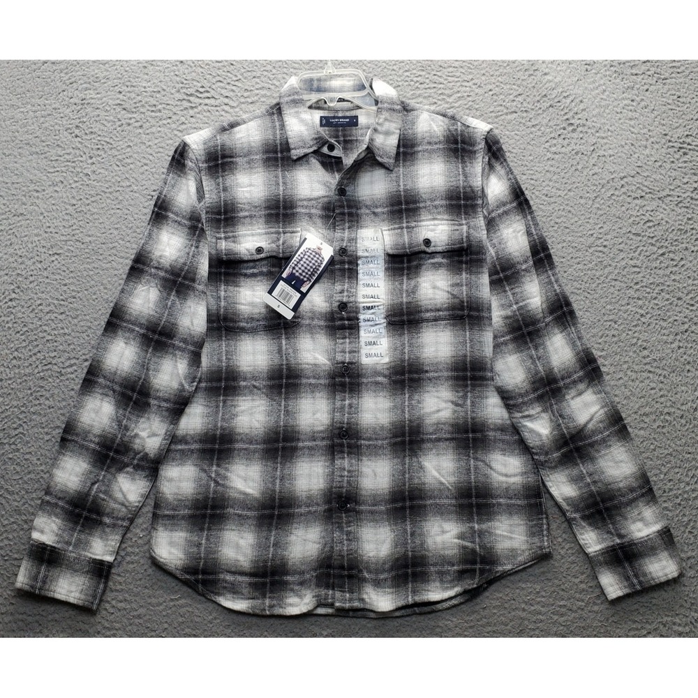 Lucky Brand Flannel Shirt Mens S Multi Plaid Classic Fit Long Sleeve Button Up